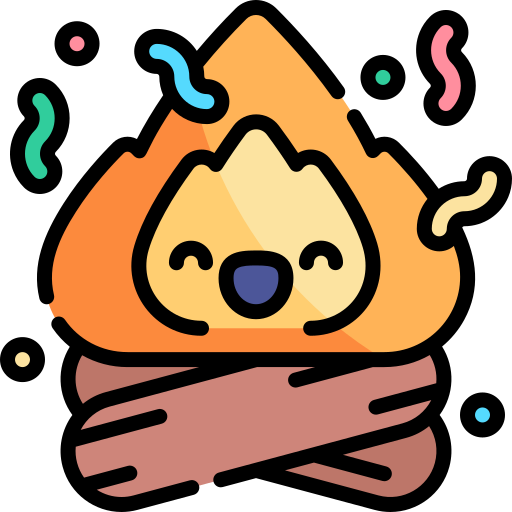 lagerfeuer Kawaii Lineal color icon