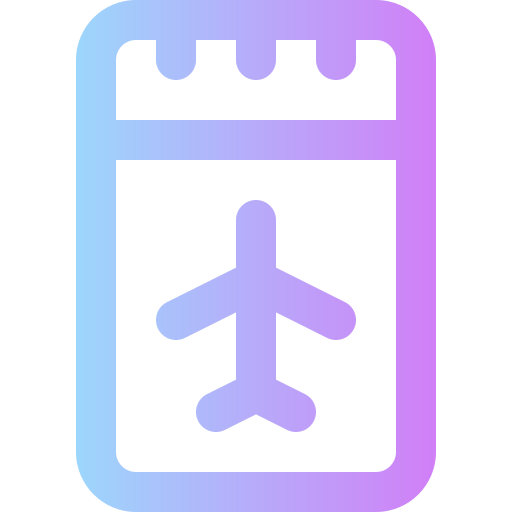 비행기 티켓 Super Basic Rounded Gradient icon
