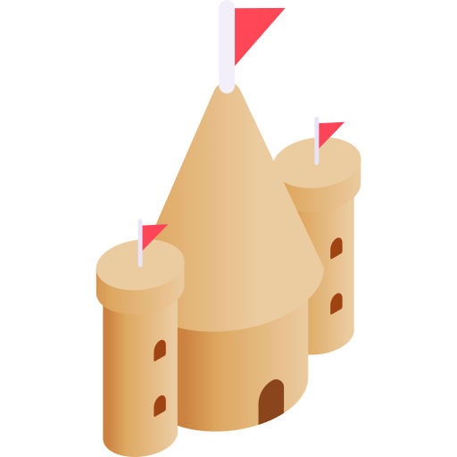 château de sable Gradient Isometric Gradient Icône