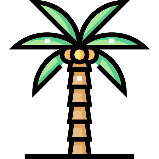 palma Detailed Straight Lineal color ikona