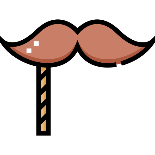 Moustache Detailed Straight Lineal color icon