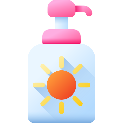 crema solar 3D Color icono