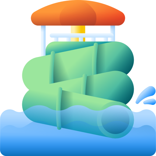 waterglijbaan 3D Color icoon
