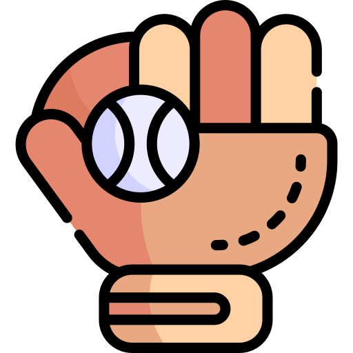 baseball Kawaii Lineal color icona