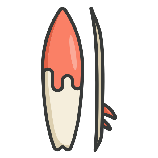 Surfing board Generic Outline Color icon