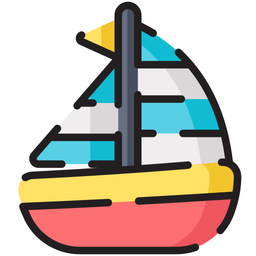 帆船 Generic Outline Color icon