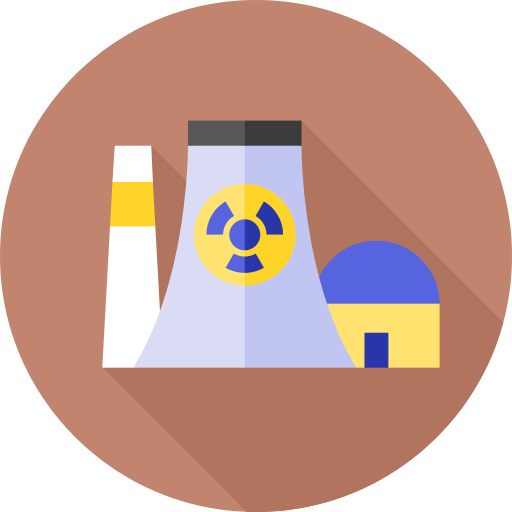 centrale nucleare Flat Circular Flat icona