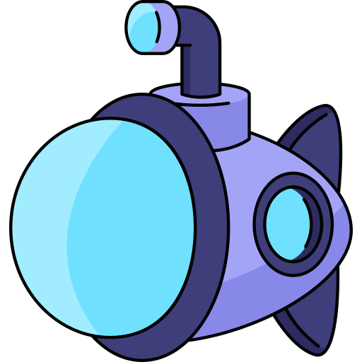 Submarine Generic Thin Outline Color icon