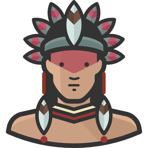 nativo americano sketchandbuild Lineal Color icono