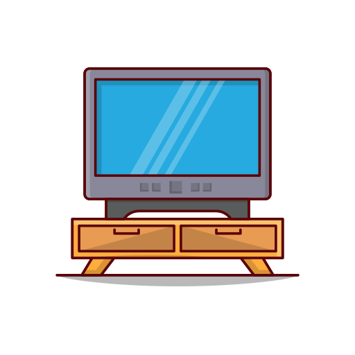 Tv Vector Stall Lineal Color icon