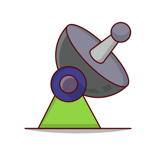 Satellite dish Vector Stall Lineal Color icon