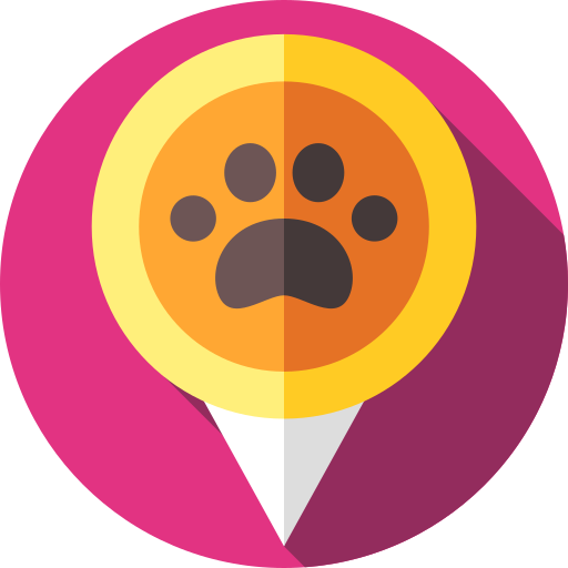 Paw print Flat Circular Flat icon