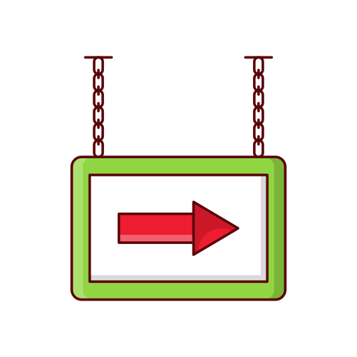 flecha correcta Vector Stall Lineal Color icono