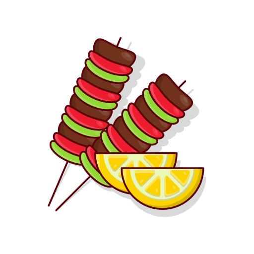 kebab Vector Stall Lineal Color icon
