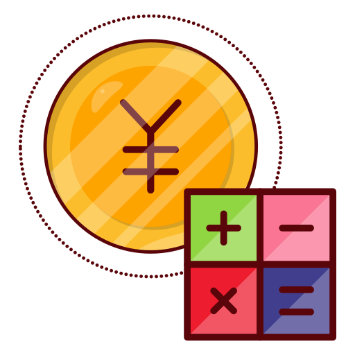 Yen Vector Stall Lineal Color icon