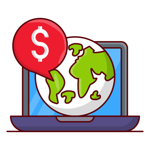 Global economy Vector Stall Lineal Color icon