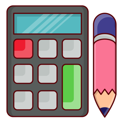 rekenmachine Vector Stall Lineal Color icoon