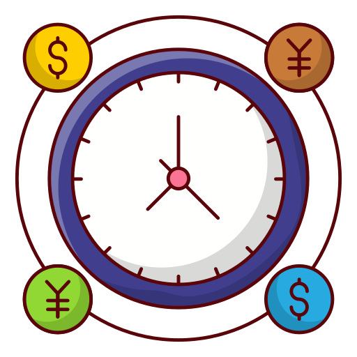 Время - деньги Vector Stall Lineal Color иконка