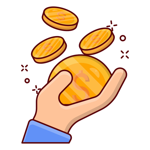 Dollar coins Vector Stall Lineal Color icon