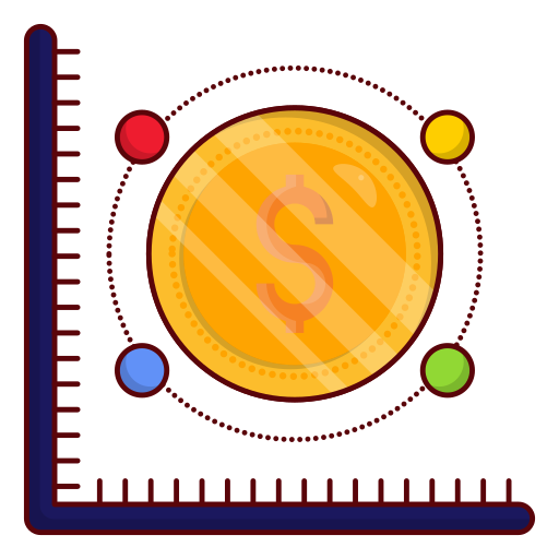 Graph Vector Stall Lineal Color icon