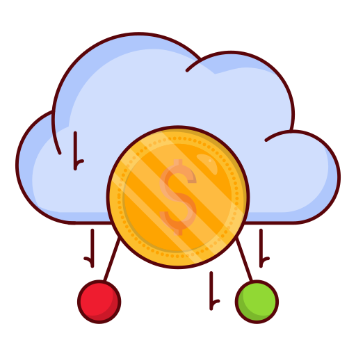 Cloud data Vector Stall Lineal Color icon