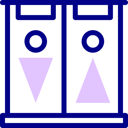 화장실 Detailed Mixed Lineal color icon