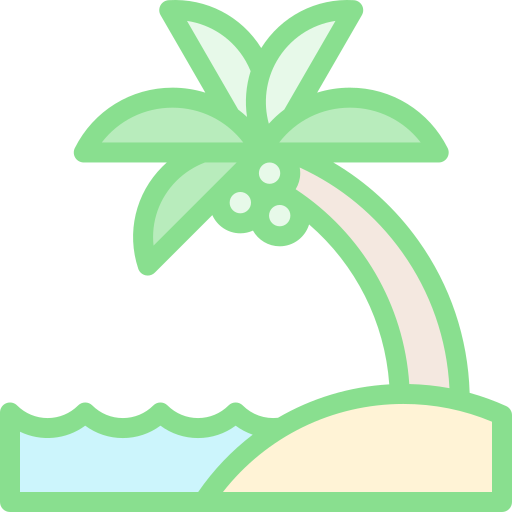 Пляж Detailed color Lineal color иконка