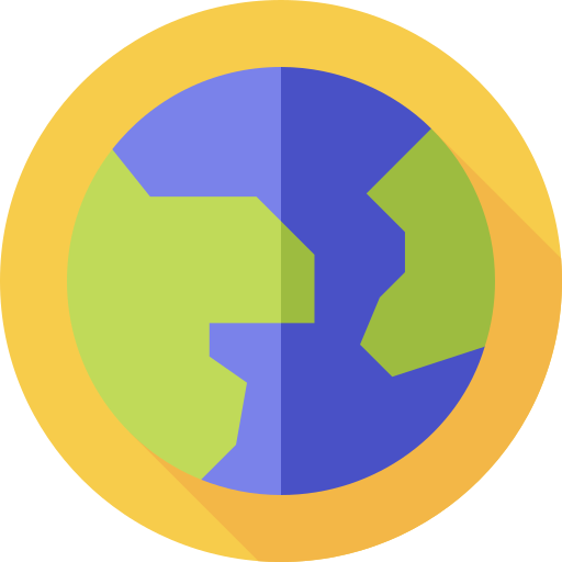 Świat Flat Circular Flat ikona
