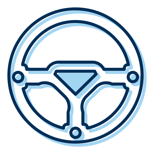 Steering wheel Generic Blue icon