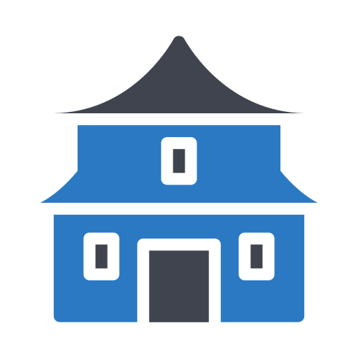 Chinese house Generic Blue icon