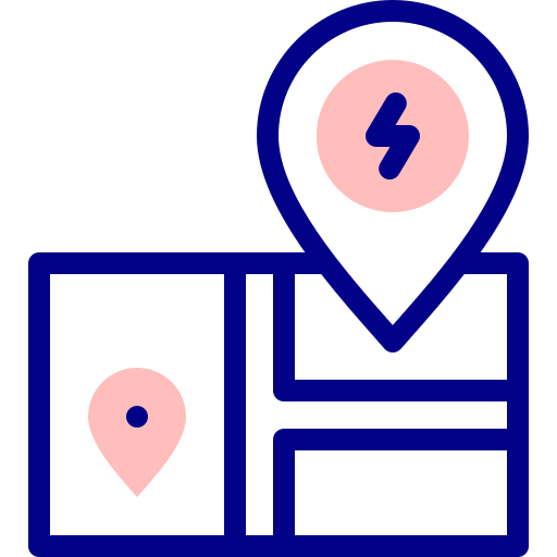 地図 Detailed Mixed Lineal color icon