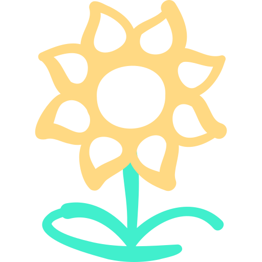 Sunflower Basic Hand Drawn Color icon