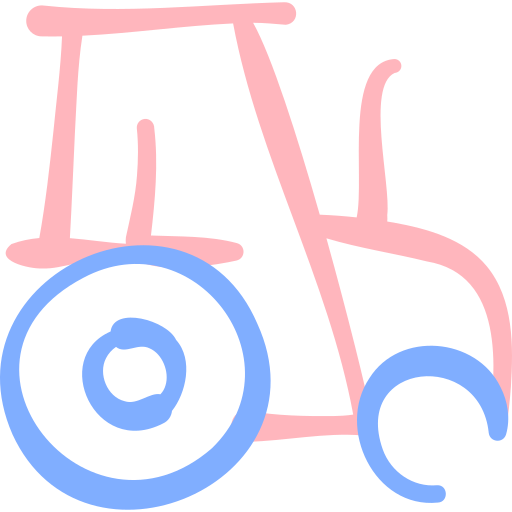 tractor Basic Hand Drawn Color icoon