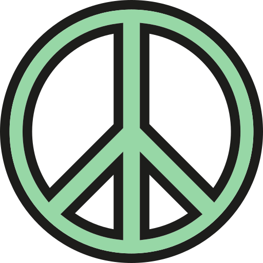 Peace sign Generic Outline Color icon