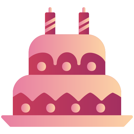 Торт на день рождения Generic Flat Gradient иконка