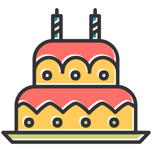 Birthday cake Generic Color Omission icon