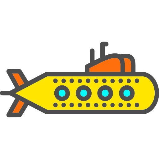 Łódź podwodna Generic Outline Color ikona