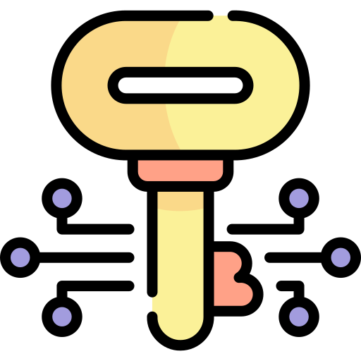 klucz cyfrowy Kawaii Lineal color ikona