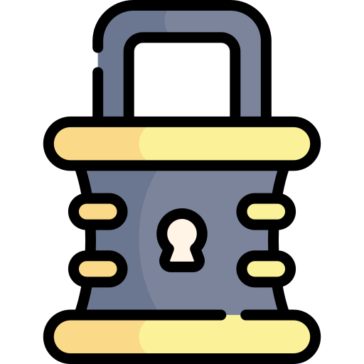 Padlock Kawaii Lineal color icon