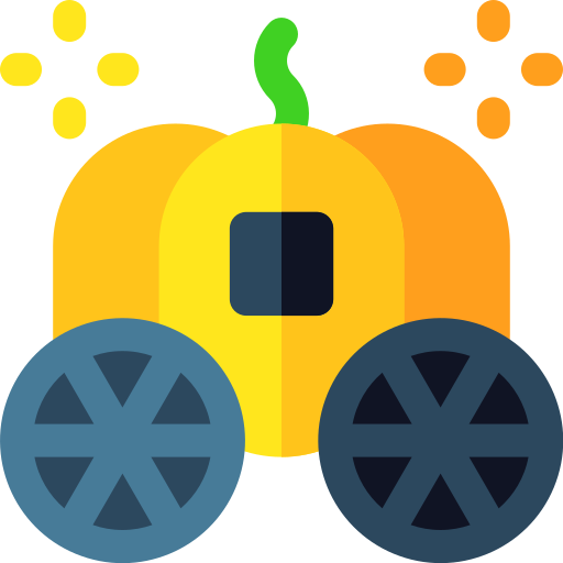Pumpkin carriage Basic Rounded Flat icon