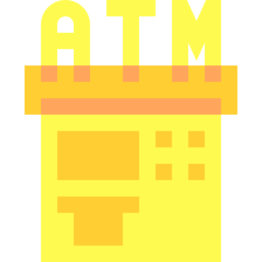 geldautomaat Basic Sheer Flat icoon