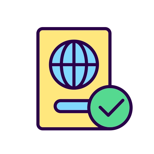 control de pasaportes Generic Outline Color icono