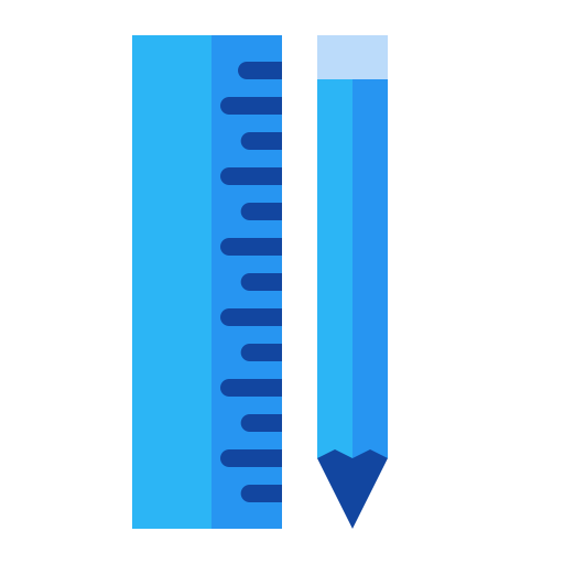 눈금자와 연필 Generic Blue icon