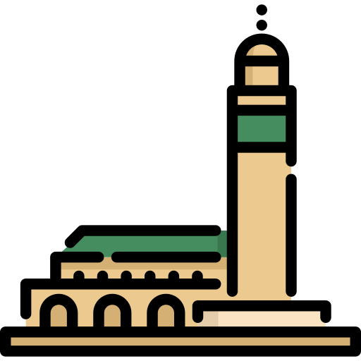 mezquita de hassan Special Lineal color icono
