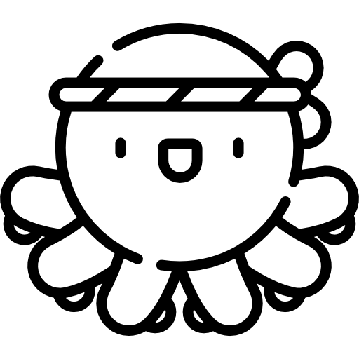ośmiornica Kawaii Lineal ikona