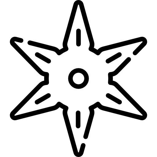 shuriken Kawaii Lineal icono