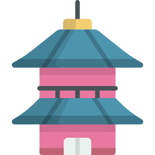 pagode Kawaii Flat icon