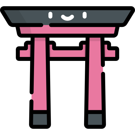 porte torii Kawaii Lineal color Icône