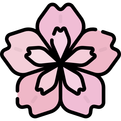 kwiat wiśni Kawaii Lineal color ikona