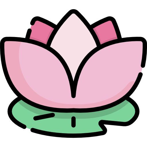 lotus Kawaii Lineal color Icône